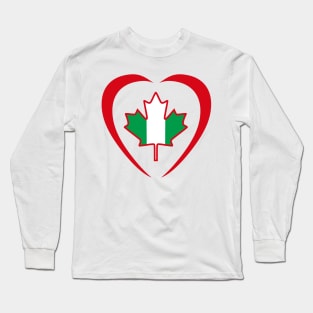 Canadian Nigerian Multinational Patriot Flag (Heart) Long Sleeve T-Shirt